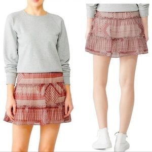 NWT Rebecca Minkoff Red Multi Cheryl Miniskirt $148 Retail Size 8 Tierred